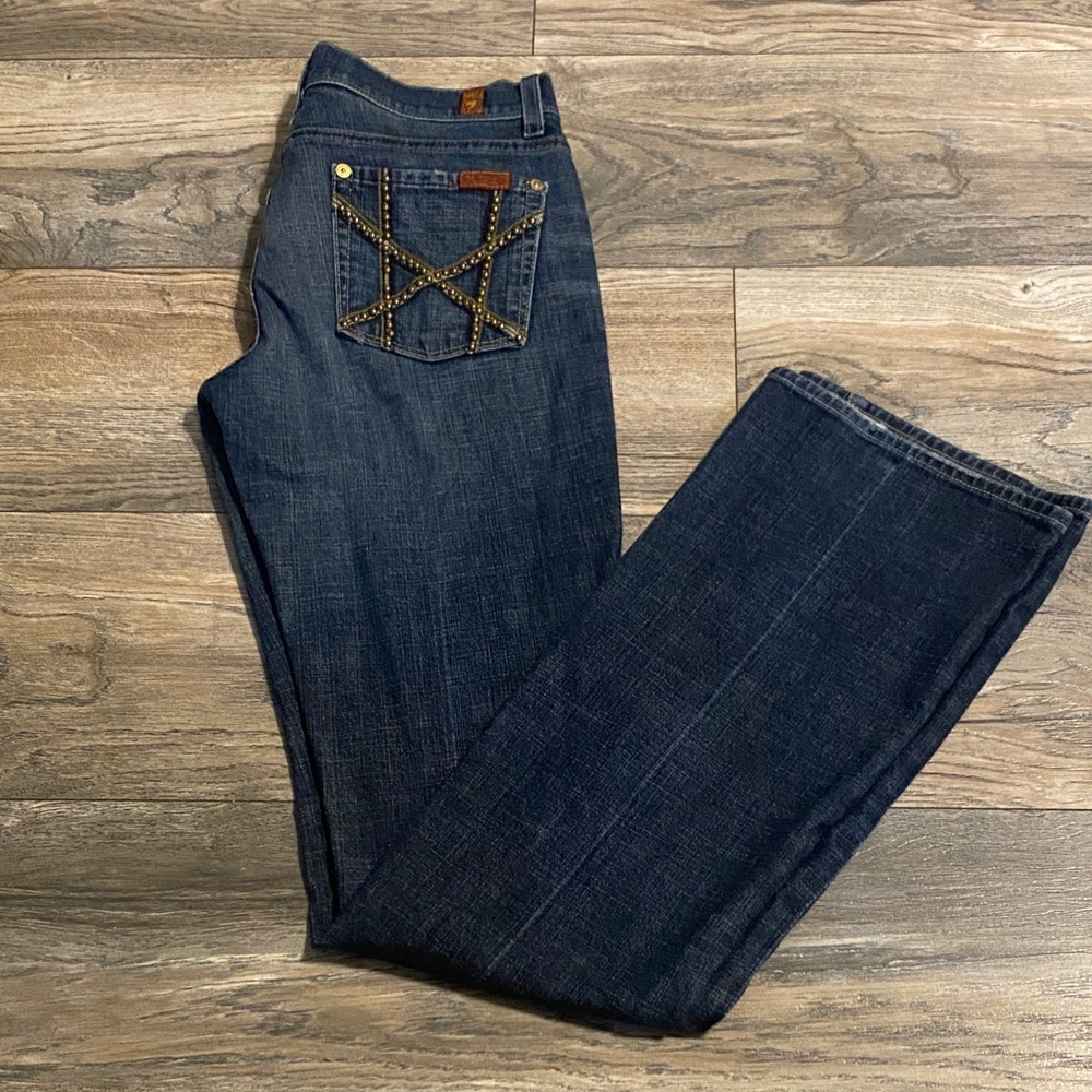 7 For All Mankind Dark Wash Straight Leg Jeans